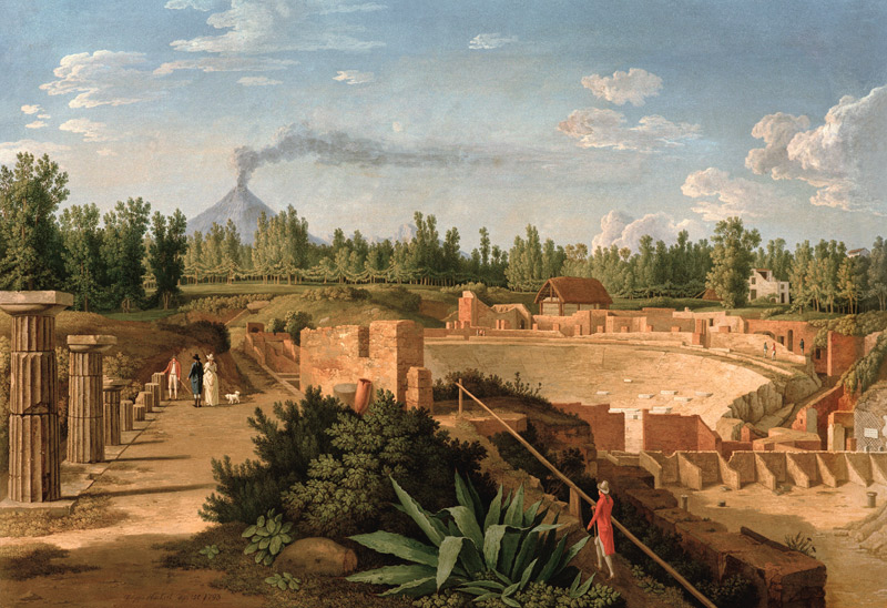 Pompeii , Large Amphitheatre van Jacob Philipp Hackert