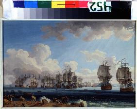 The naval Battle of Chesma on 5 July 1770
