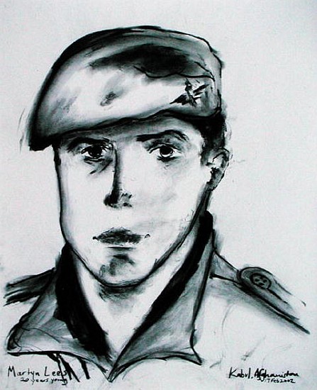 Martyn Lees, Kabul, Afghanistan, 19th February 2002 (charcoal on paper)  van Jacob  Sutton