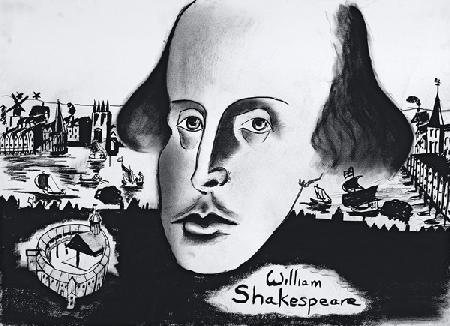 William Shakespeare (1564-1616) 1994 (charcoal on paper) 