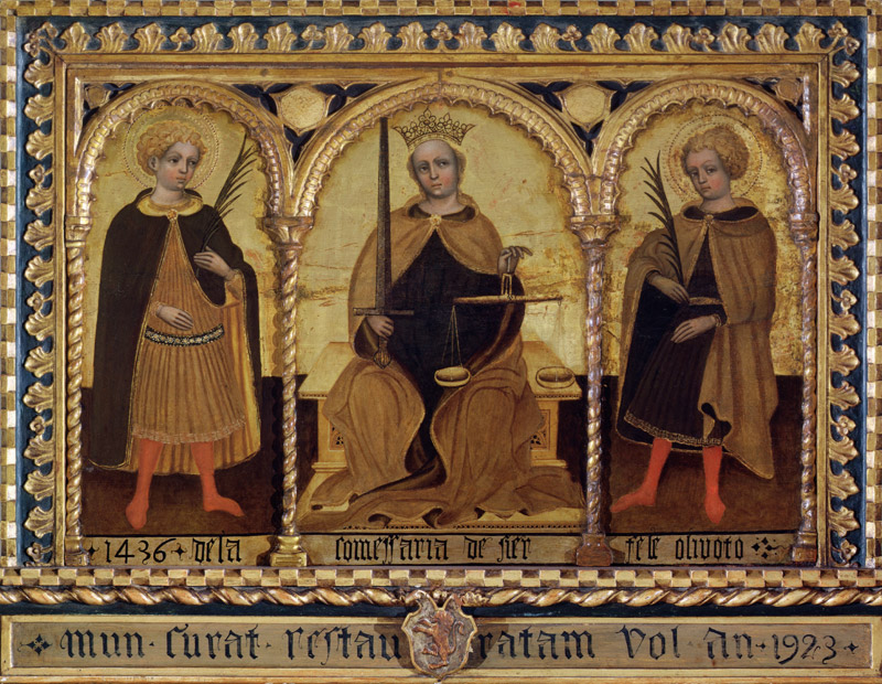 Justice between St. Felix and St. Fortunato van Jacobello del Fiore