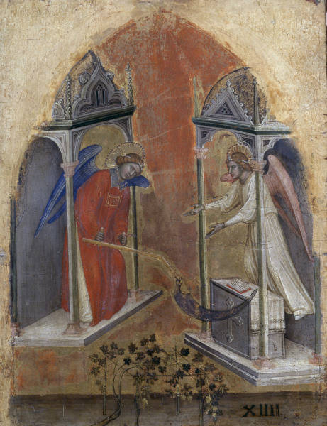 J.Alberegno, Engel mit Winzermesser van Jacopo Alberegno