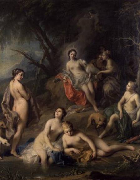 Diana Bathing with her Nymphs van Jacopo Amigoni