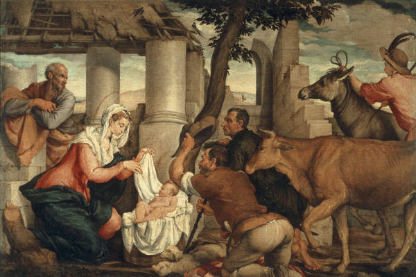 J.Bassano, Anbetung der Hirten van Jacopo Bassano