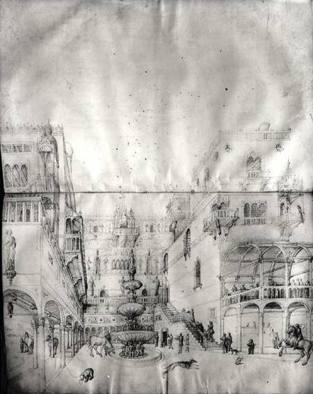 Fol.16v-17r Herod's Palace van Jacopo Bellini