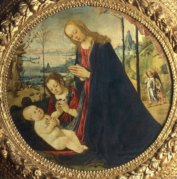 J.del Sellaio, Maria, das Kind anbetend van Jacopo del Sellaio