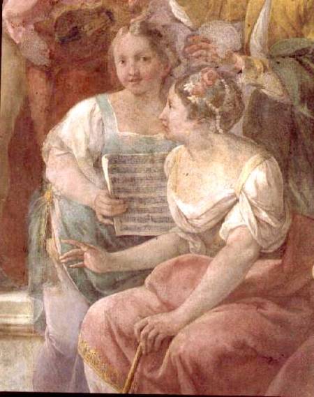 Music Room (fresco) (detail of 60259) van Jacopo Guarana