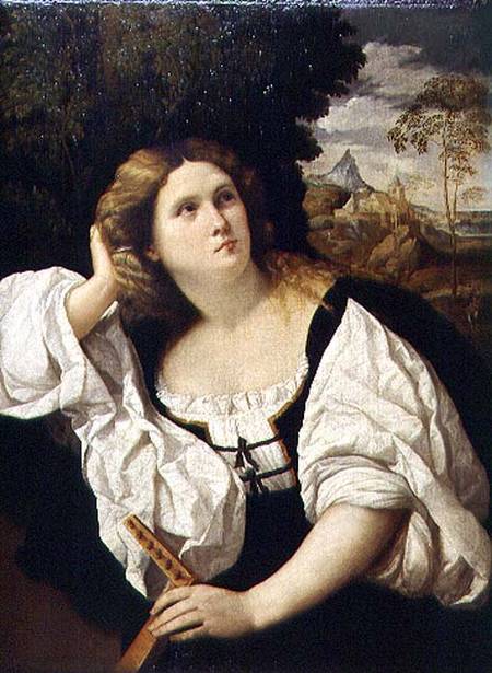 Lady with a Lute van Jacopo Palma