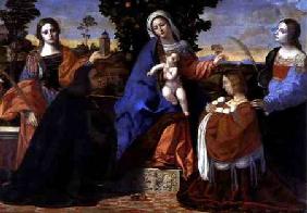 Sacred Conversation with Saints Barbara and Justina