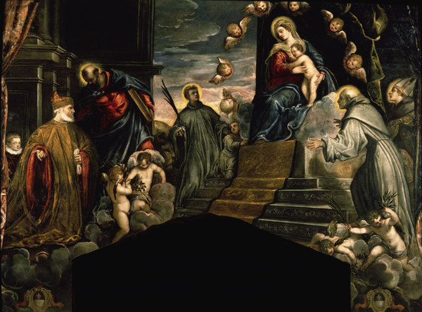 Andrea Grittin worshipping / Tintoretto van Jacopo Robusti Tintoretto