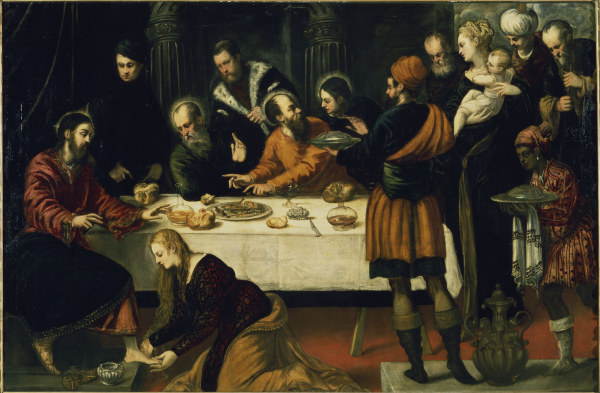 Christ a.Mary Magdalene /Tintoretto/ C16 van Jacopo Robusti Tintoretto