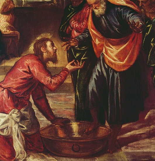 Christ Washing the Feet of the Disciples (detail of 69587) van Jacopo Robusti Tintoretto