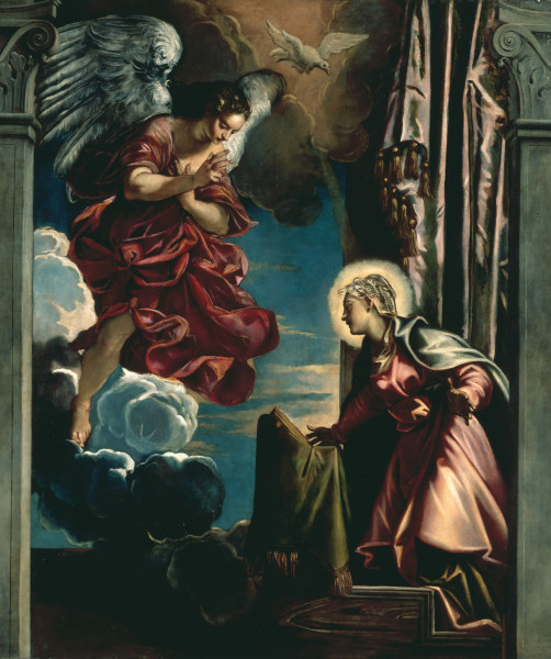 Tintoretto / Annunciation van Jacopo Robusti Tintoretto