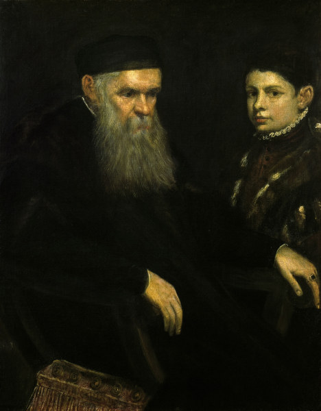 Tintoretto, Alter Mann und Knabe van Jacopo Robusti Tintoretto