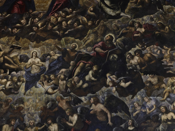 Tintoretto, Paradies, Ausschnitt van Jacopo Robusti Tintoretto