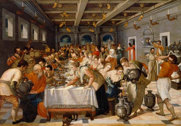 Wedding at Canaan / Ptg.aft.Tintoretto van Jacopo Robusti Tintoretto