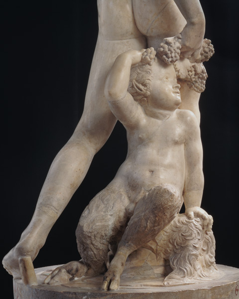 Bacchus, detail of bottom half, sculpture van Jacopo Sansovino