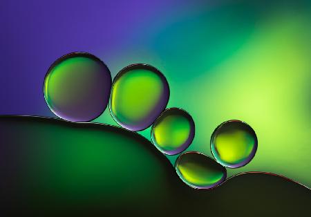 Bubbles in Green and Purple