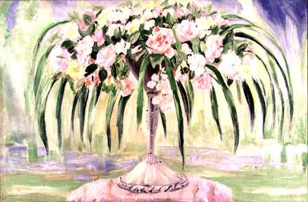 Roses in an Art Nouveau Vase van Jacqueline Marval