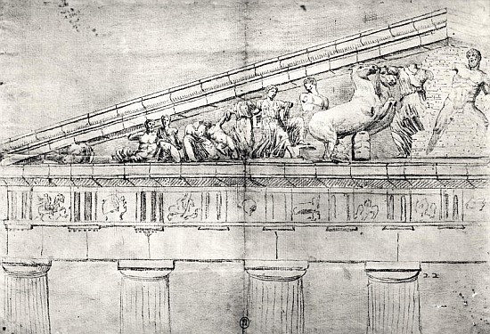Study of a pediment from the Parthenon van Jacques Carrey