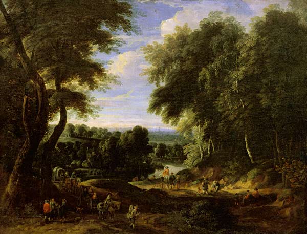 The Road to Boitsfort from Auderghem and the Ten Reuken Pond van Jacques d' Arthois