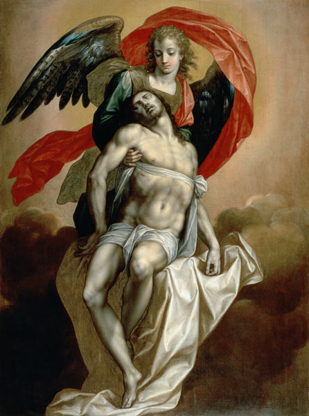 The Dead Christ Supported by an Angel van Jacques de Backer