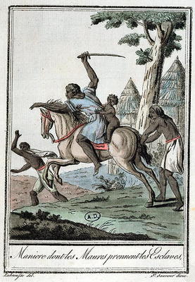 How the Moors capture their slaves, from 'Encyclopedie des Voyages', 1796 (coloured engraving) van Jacques Grasset de Saint-Sauveur