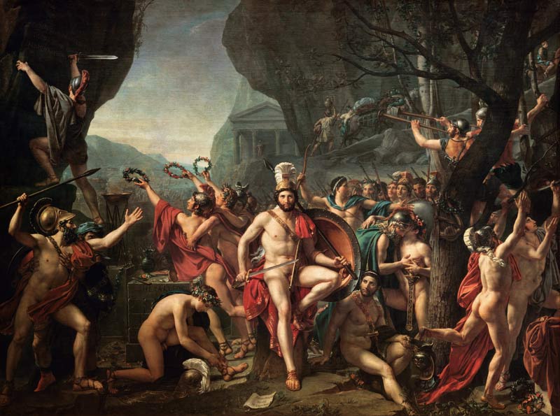 Leonidas an den Thermopylen van Jacques Louis David