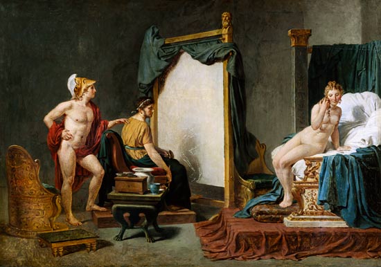 Apelles Painting Campaspe in the Presence of Alexander the Great (356-323 BC) van Jacques Louis David