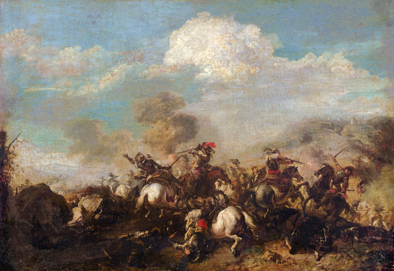 Combat of the Cavalry van Jacques (Le Bourguignon) Courtois