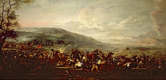 Battle between the Hungarians and Turkish van Jacques (Le Bourguignon) Courtois
