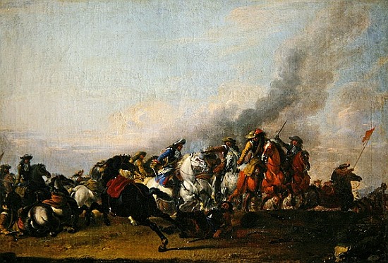 Collision of the Cavalry van Jacques (Le Bourguignon) Courtois