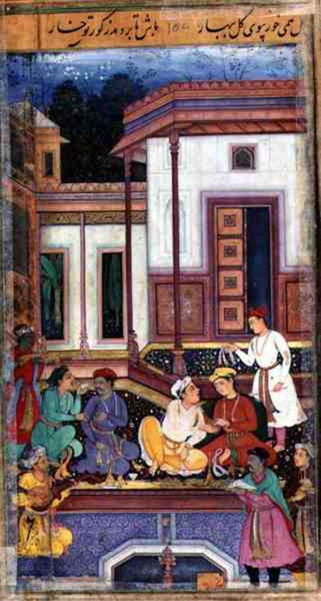 Young Prince Presiding Over a Drinking Party, from the manuscript of Hadiqat Al-Haqiqat (The Garden van Jaganath