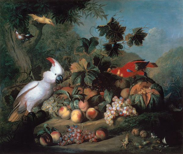 Fruit and Birds van Jakob Bogdani or Bogdany
