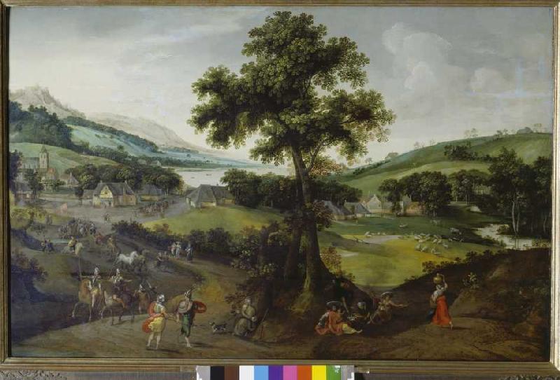 Landschaft mit Staffage van Jakob Grimmer
