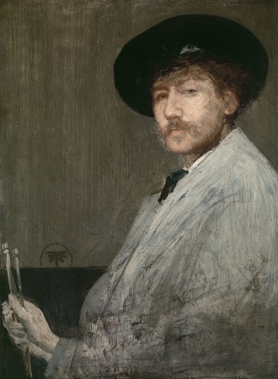 Arrangement in Grey: Portrait of the Painter van James Abbott McNeill Whistler