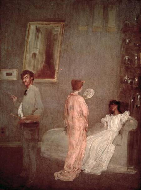 Whistler in his studio van James Abbott McNeill Whistler