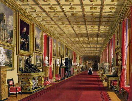 South Corridor, Windsor Castle, 1838 (chromolitho) van James Baker Pyne