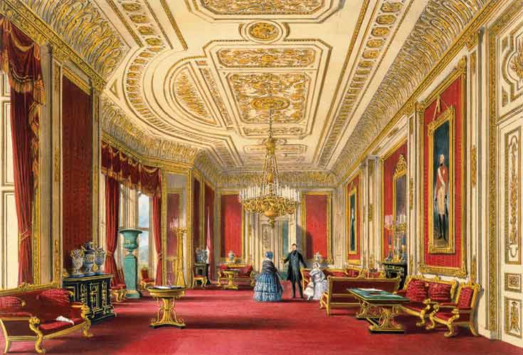The Crimson Drawing Room, Windsor Castle van James Baker Pyne
