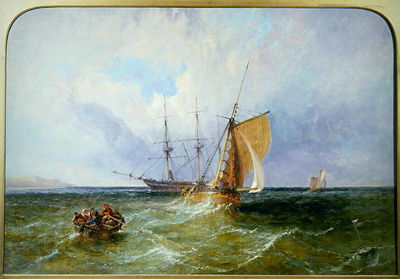 Shipping off the Coast, 1871 (oil on canvas) van James Edwin Meadows
