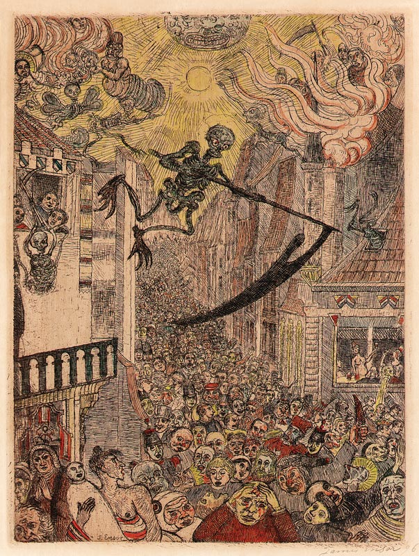 Death Pursuing the Flock of Humans, 1896 van James Ensor