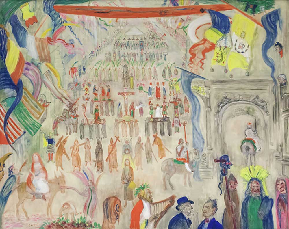The Procession of the Penitents, Veurne, 1913 van James Ensor