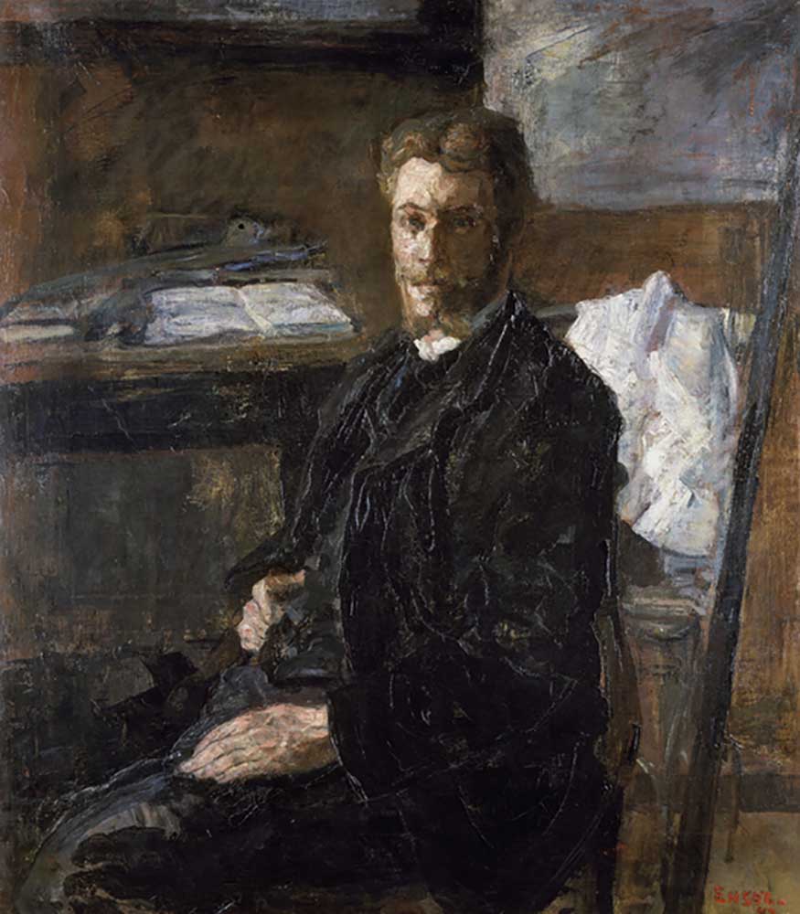 Portrait of the Artist Willy Finch (Portrait du peintre Willy Finch), 1882, by James Ensor (1860-194 van James Ensor