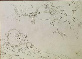 The Terrible Sentinel Drawing by James Ensor (1860-1949) (ec.belg.) Paris, a national museum of mode