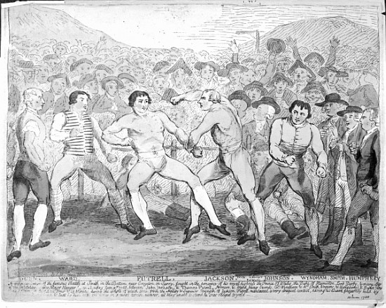 Boxing match between Thomas Futrell and John Jackson, June 9th 1788 van James Gillray