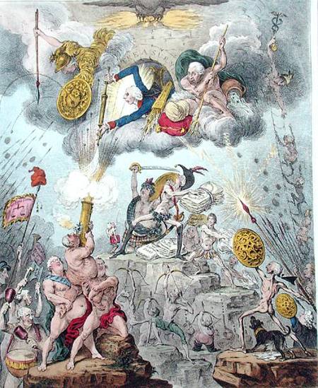 Confederated Coalition, or The Giants Storming Heaven, published by Hannah Humphrey in 1804 (etching van James Gillray