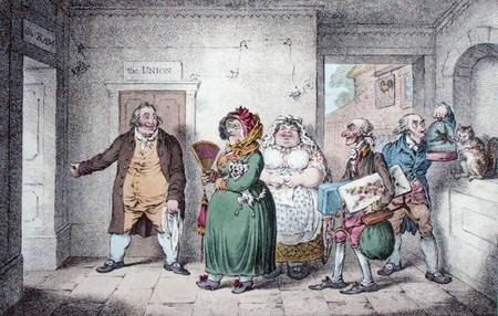 An Old Maid on a Journey, designed by Brownlow North, published by Hannah Humphrey van James Gillray