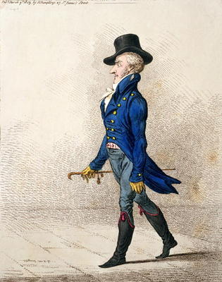 Portrait of a Man, published by Hannah Humphrey in 1803 (hand-coloured etching) van James Gillray