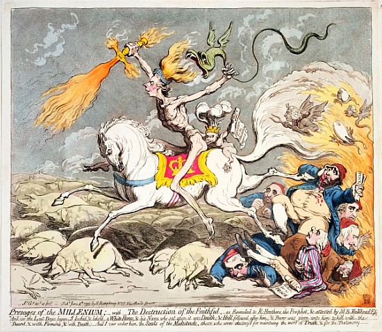 Presages of the Millennium, published by  Hannah Humphrey in 1795 van James Gillray