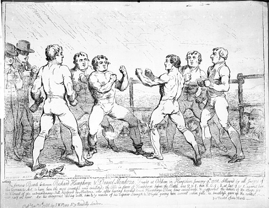 The Famous Battle Between Richard Humphreys and Daniel Mendoza, January 9th 1788 van James Gillray